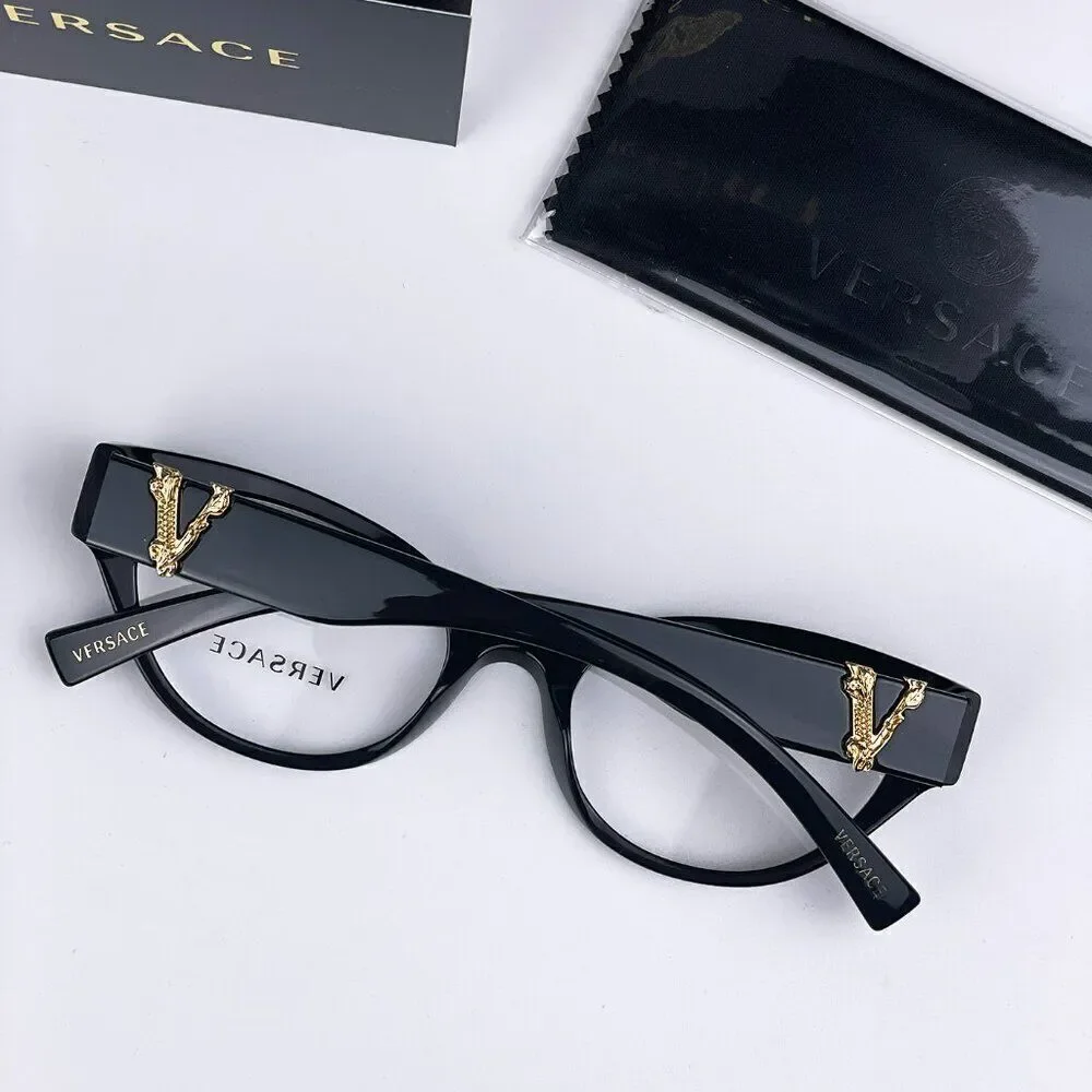 SALE! NEW Versace VE3282 GB1 Black Cat Eye Women Eyeglasses